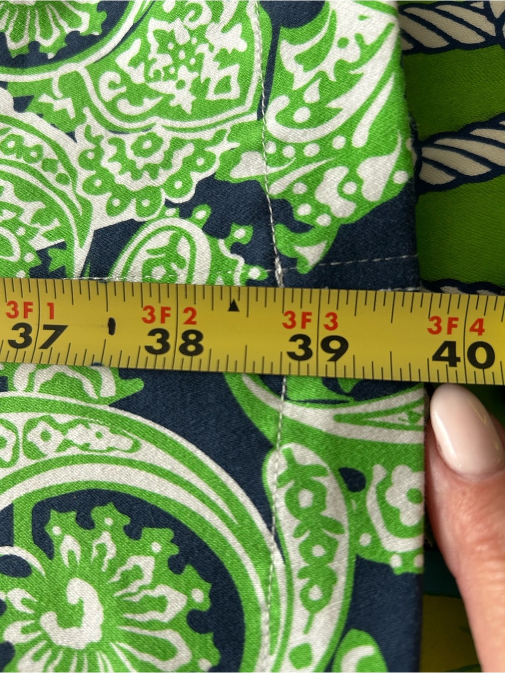 Gretchen Scott Designs Navy and Lime Green Paisley Pant - Picture 5 of 10